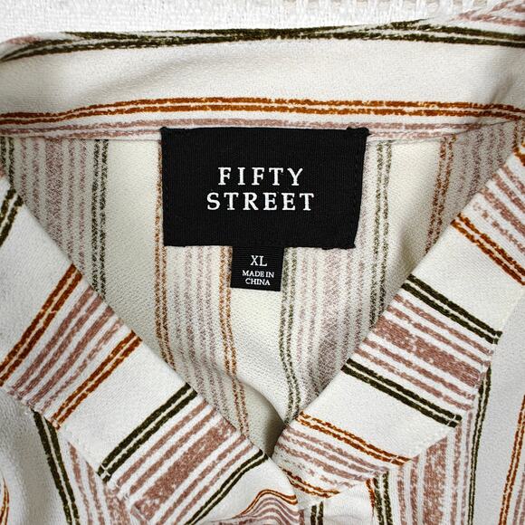 Fifty Street Striped Sleeveless Blousey Tank Top Career Work Shirt XL NWT - Picture 6 of 9